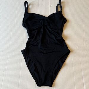 ROIDAL Bathing Suit Sz 8 Swimsuit one Piece Black Mesh Made In Spain VERY GOOD